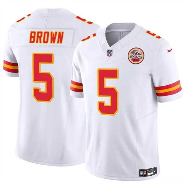 Men & Women & Youth Kansas City Chiefs #5 Hollywood Brown White 2023 F.U.S.E Vapor Untouchable Limited Stitched Jersey,We sell and wholesale Men & Women & Youth Kansas City Chiefs #5 Hollywood Brown White 2023 F.U.S.E Vapor Untouchable Limited Stitched Jersey on line form chian!